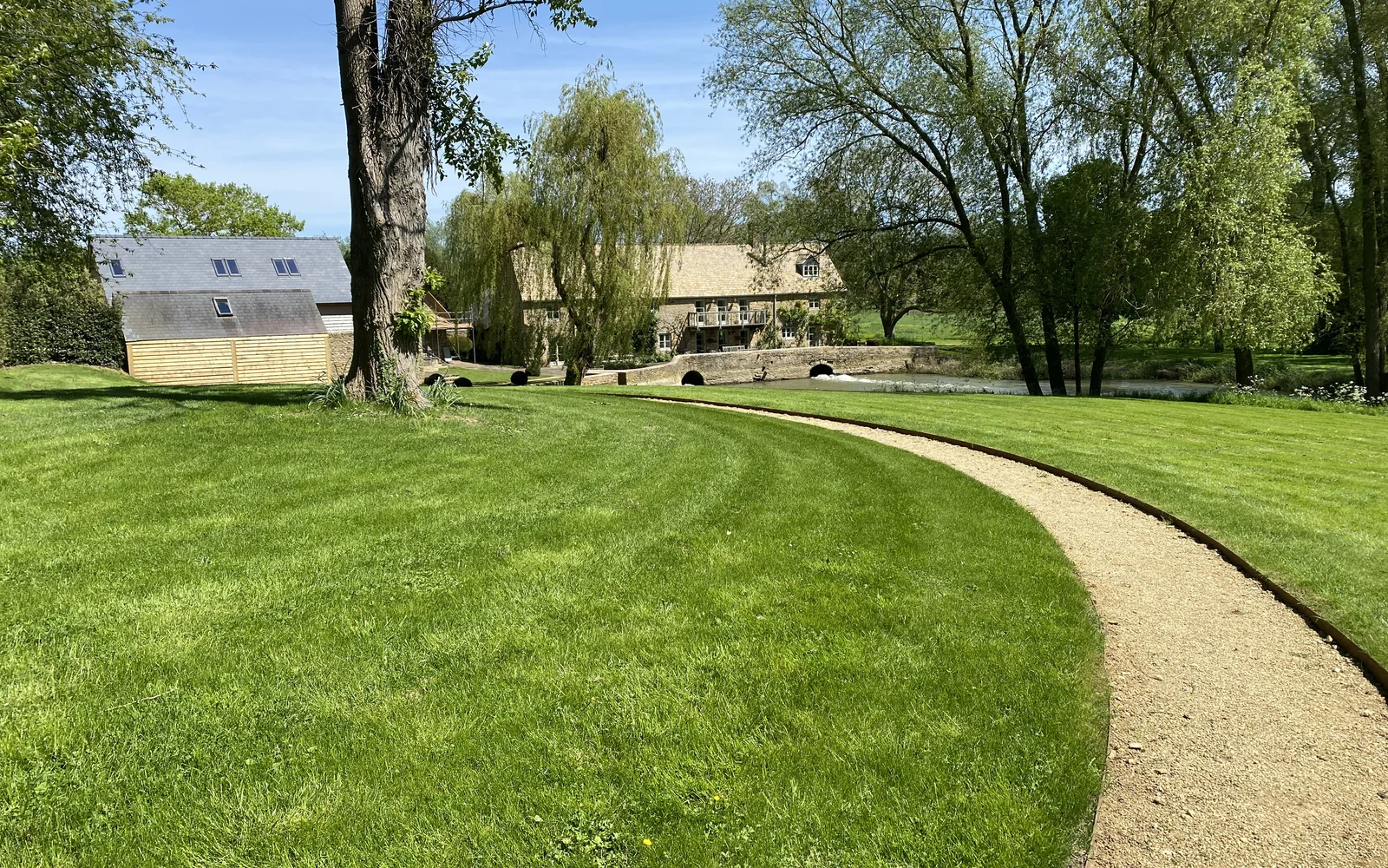 path leading up to pool house