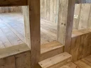 stairs leading up to pool house