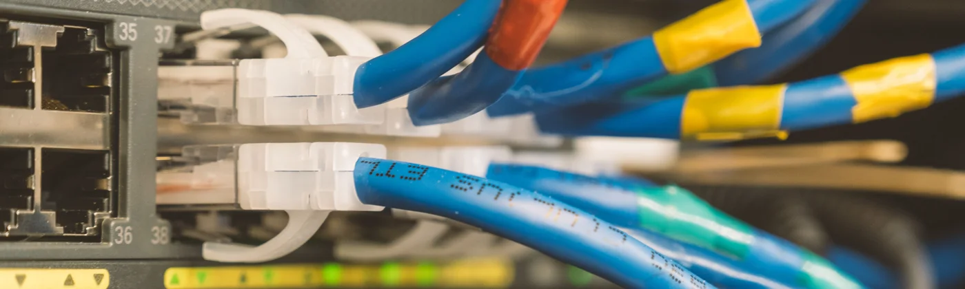 cables going into a modem